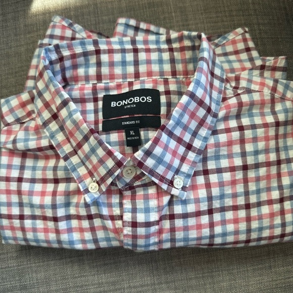 Bonobos Red and Blue Casual Button Down Shirt - Picture 6 of 6
